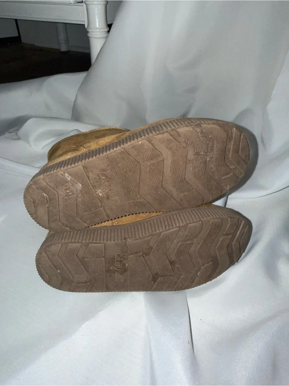 Camel brown fur lined toddler boots